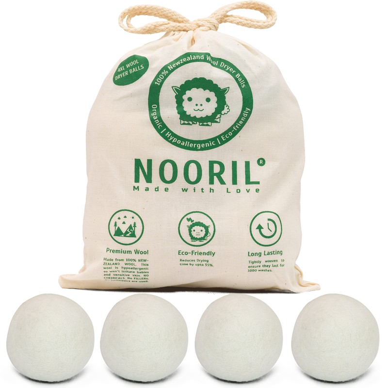 Nooril Tumble Dryer Balls Pack of 4 - Handmade Reusable