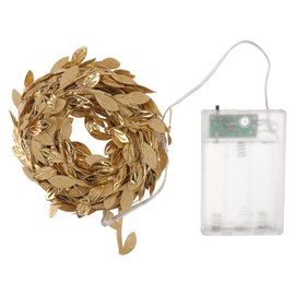 Uonlytech Window Ceiling Light Gold Leaves String Light 100 LED Rattan Fairy Light Battery- Powered Copper Wire Light Window Curtain Lamp for Indoor Outdoor Home Tree Garden Decor