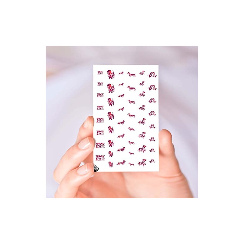 Dachshund Love Clear Water-Slide Nail Designs