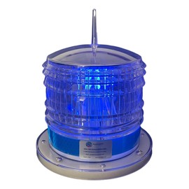 Pilotlights.net Solar Warning Light - Waterproof Solar Dock Lighting - Blue LED - Constant On or Flashing 360 Degree Lighting