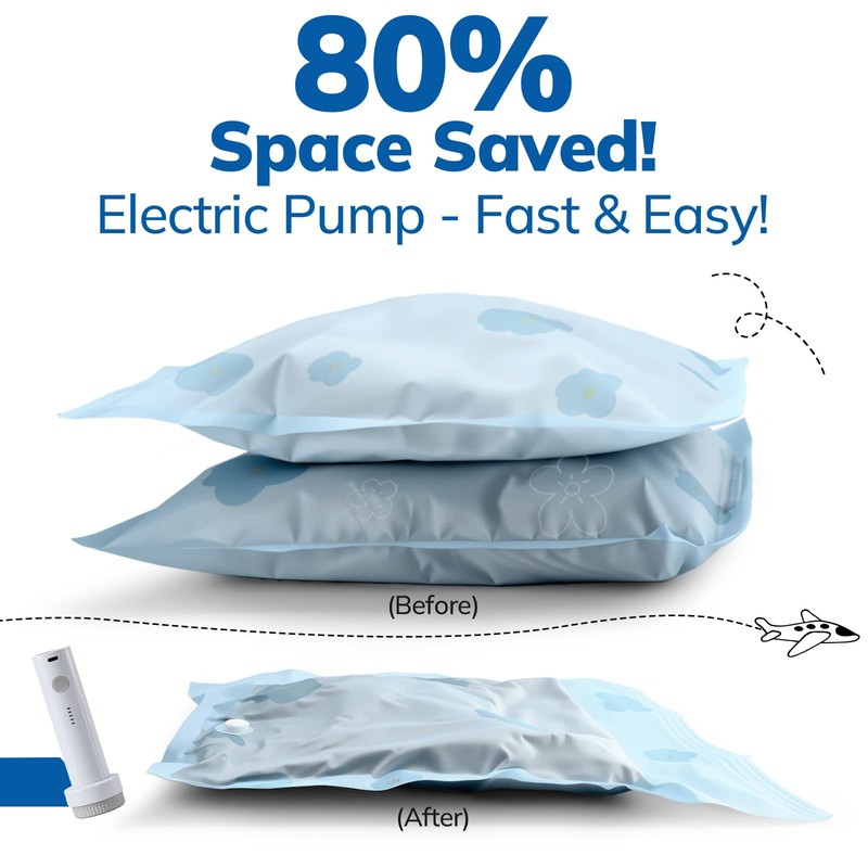 Umimile Vacuum Storage Bags for Travel with Electric Pump, Reusable