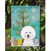 Caroline's Treasures BB1589GF Christmas Tree and Bichon Frise Garden Flag,