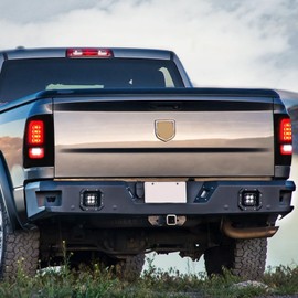 KAKABAS Smoked Black LED Tail Light Compatible with Dodge RAM 1500 2009-2018, RAM 2500 3500 2010-2018, NEW UPGRADE Full LED Taillight Rear Brake Lamp Assembly (2PCS)