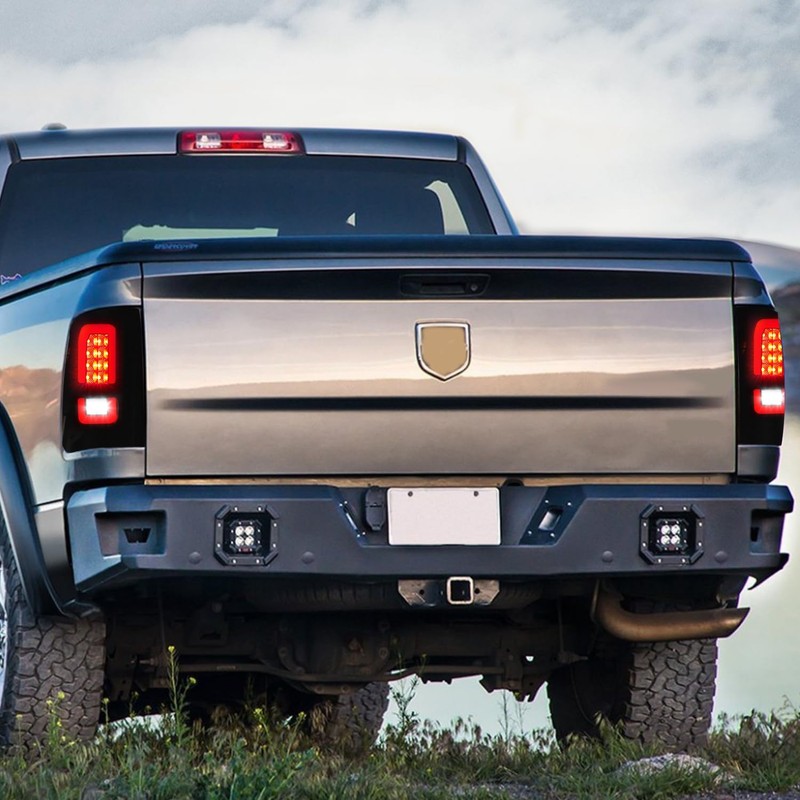 KAKABAS Smoked Black LED Tail Light Compatible with Dodge RAM