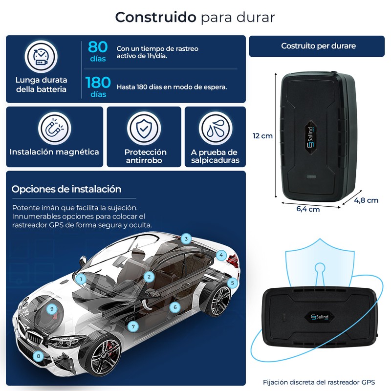 Salind 20 4G LTE - Rastreador GPS para Coches, Motocicletas