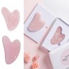 Pink Rose Gua Sha Massager for Face, Body, Meridian & Lymphatic V-line Natural Stone Heart