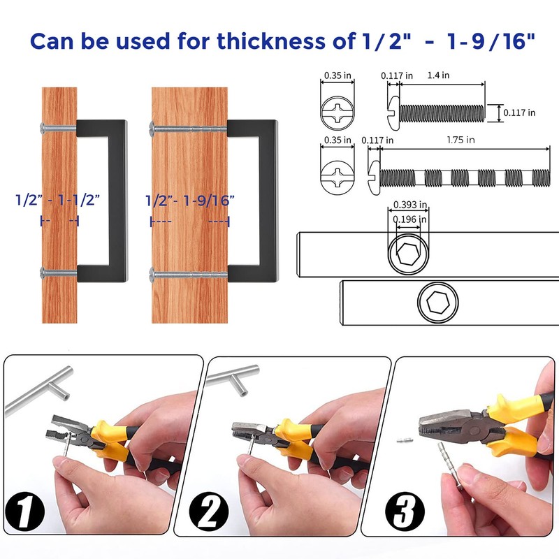 Ravinte 3 Pack 4 Inch Kitchen Square Cabinet Handles Matte