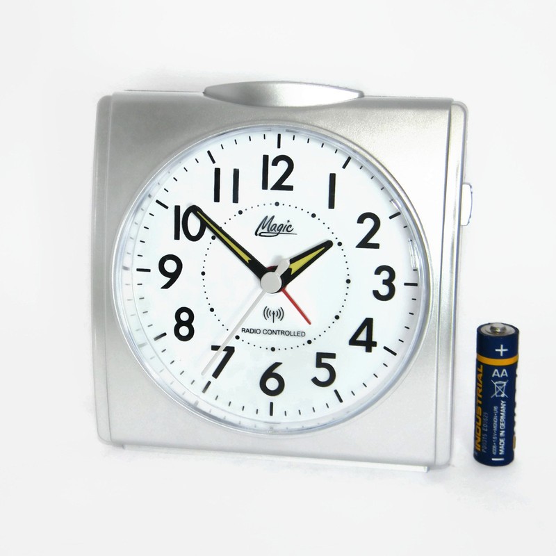 Magic Radio Alarm Clock with Light Snooze Silver Analogue 1895-19,