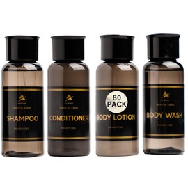 80 Piece Set Hotel Guest Soaps for Bathroom, Travel Size Bulk AirBnB Toiletries Set, Supplies for Guests, 20 Pack w/ 20 Shampoo 20 Conditioner 20 Body Wash 20 Lotion