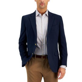 Nautica Mens Modern fit Sport Coat Blazer 40 L Navy Blue Solid Stretch