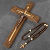 Asterom Hand Carved Crucifix Wall Cross for Home Decor -