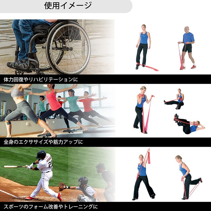 D&M Theraband Training Band, For Beginners, 3.3 ft (1 m),