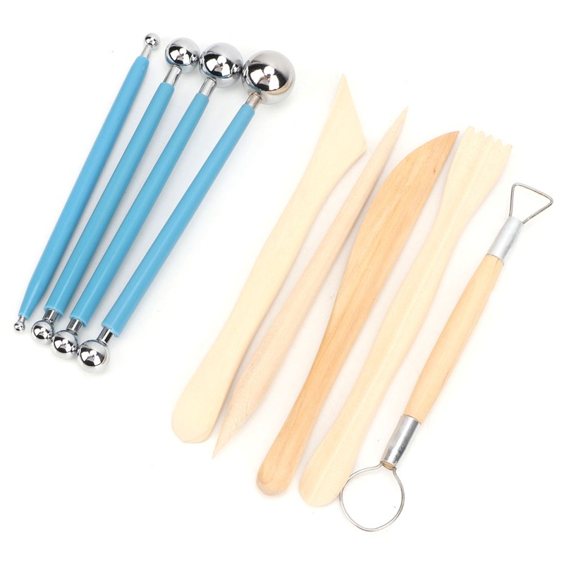 Wooden Pottery Clay Craft Sculpting Modeling Tools DIY Carved Art
