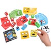 Wooden Face Changing Magic Cube Game, Expression Puzzle Building Blocks