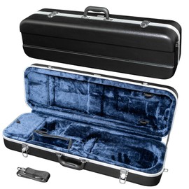 MI&VI NS-5150 ABS Hard Violin Case (3/4 Size) with Adjustable Straps | Velvet Plush Cushion | Hardshell Case for 3/4 Sized Violins (Blue)