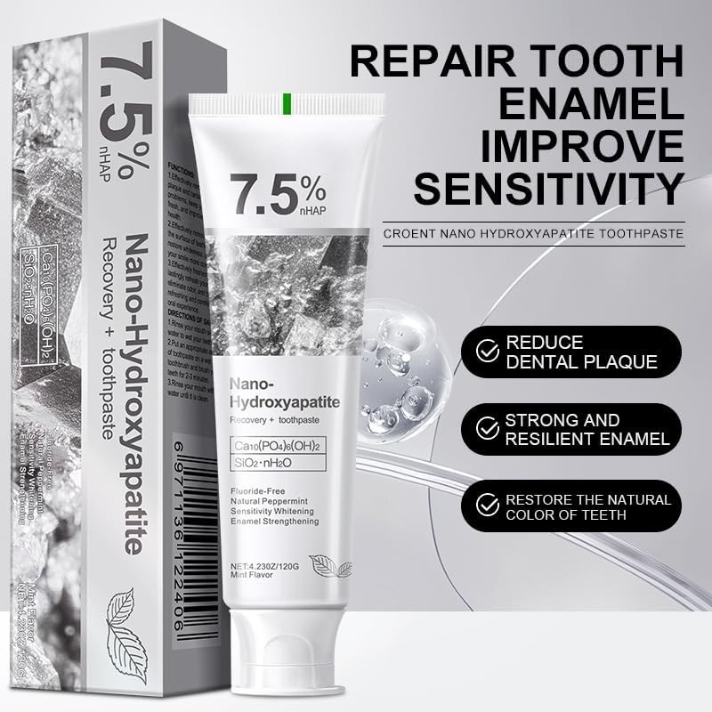 2pcs Hydroxyapatite Toothpaste, blanquea los dientes, limpia los dientes, elimina