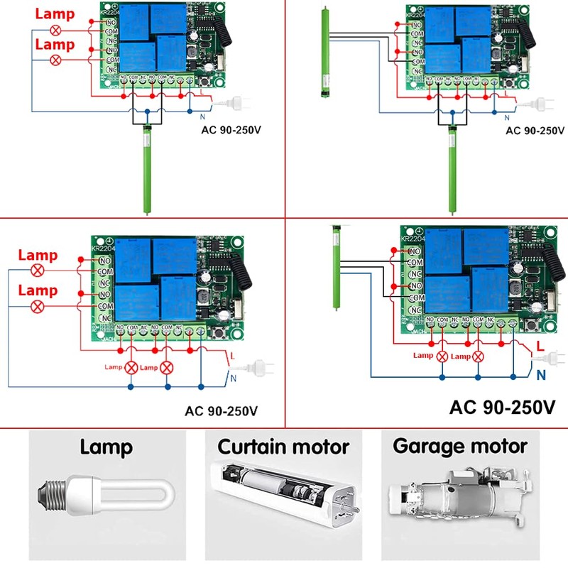 QIACHIP Wireless Remote Control AC 220 V 230 V 240
