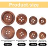 100 Pcs Wooden Buttons 4 Hole Round Buttons Bulk Brown