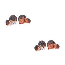 Gatuida 2 Pairs Vivid Hedgehog Figurines Pair of Resin Ornaments for Gardening Potted Plant Decor for Micro Landscapes Home Office Adornment Unique Idea