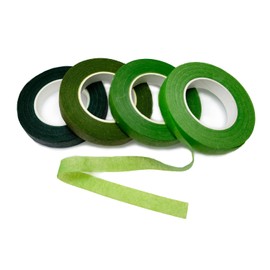 BEADNOVA Floral Tape 1/2inch Mix Green Flower Tape for Bouquets Floral Arranging Stem Wrap Craft (4 Colors Mix, Total 120yards)