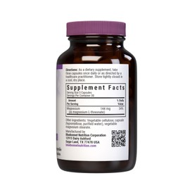 Bluebonnet Bluebonnet Nutrition Magnesium L-Threonate, Memory & Cognitive Support*, Non-GMO, Vegan, Kosher Certified, Gluten-Free, Soy-Free, 90 Vegetable Capsules, 30 Servings