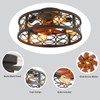 HUEOCZW 20" Caged Ceiling Fan with Light and Remote，Bladeless Ceiling
