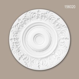 PROFHOME 156020 Rococo Ceiling Element Baroque Style Diameter 47.0 cm White