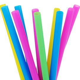 120 Pcs Jumbo Smoothie Straws – 9.06" x 0.39" Extra-Wide Colorful Disposable Plastic Straws for Boba Tea, Milkshakes, Slushies – BPA-Free, Large Mouth Drinking Straws for Thick Beverages