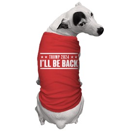 Trump 2024 I'll Be Back President 45 MAGA - Dog Shirt (Red, Medium)
