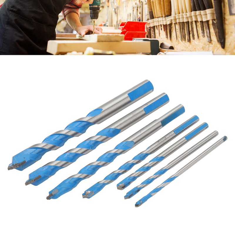 7PCS Carbide Drill Bits Straight Shank Spiral Drilling Bit Set