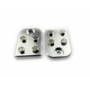 A pair of 4-point flat lug battery terminal blocks, using
