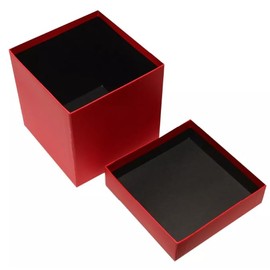 Pack it Caja Rígida Regalo Cubo Rojo 15x15x15 cm Base Y Tapa
