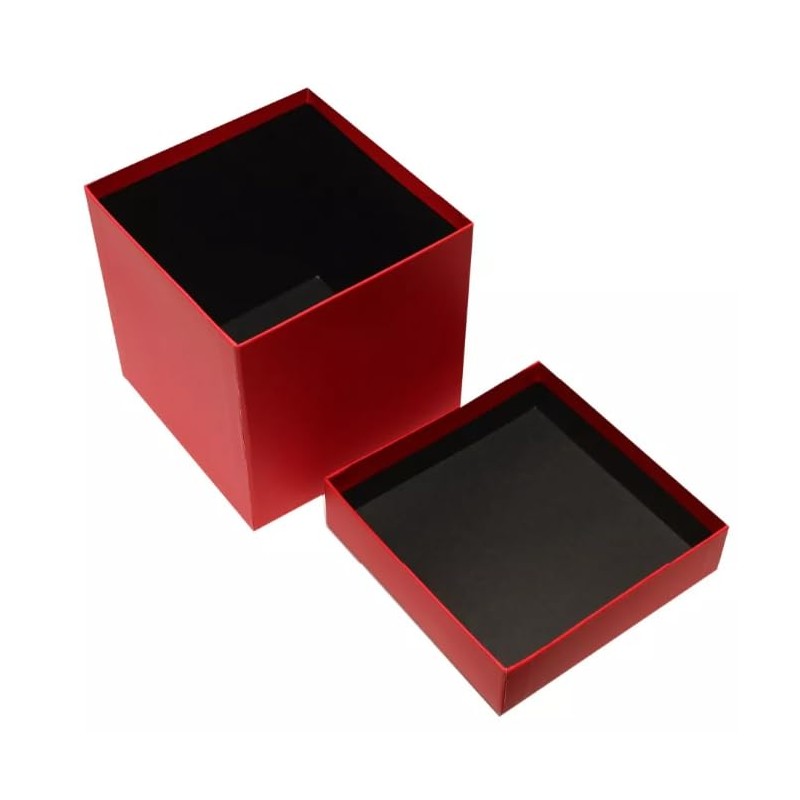Pack it Caja Rígida Regalo Cubo Rojo 15x15x15 cm Base