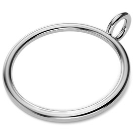 50PCS Heavy Duty Curtain Rings with Eyelet - Smooth Glide Drapery Hooks for Pleated Curtains - Fits Up to 1.5'' Rods, Rust-Resistant Metal - Suitable for Living Room, Bedroom, Shower Room - Silver