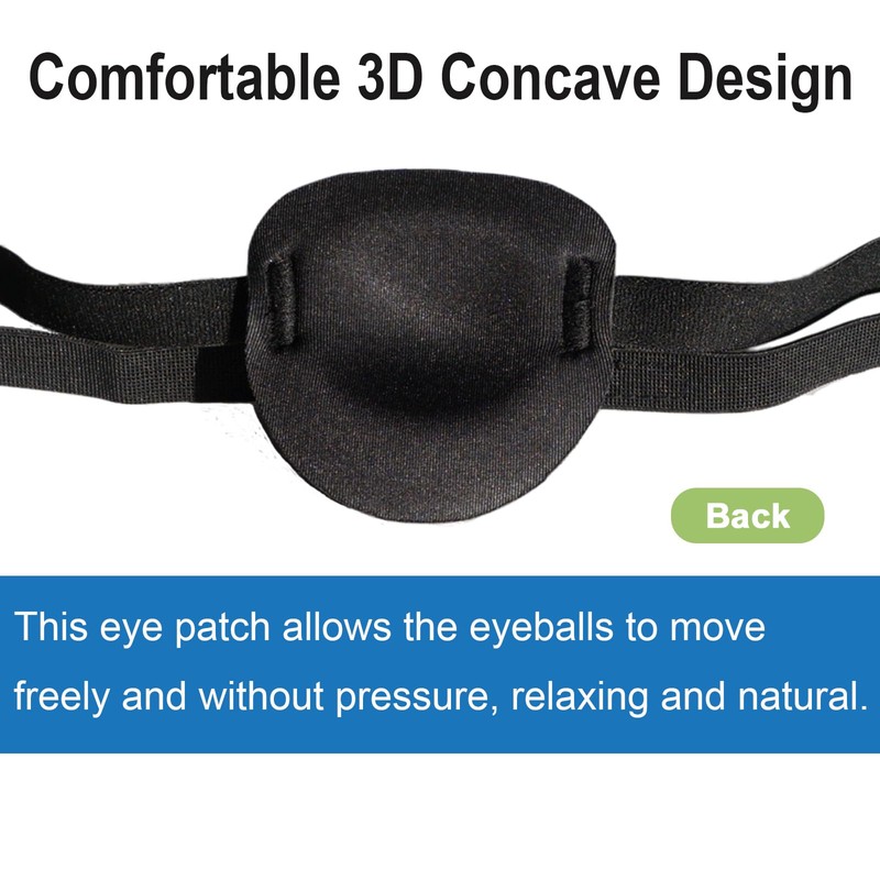 2 Pcs Eye Patches for Adults and Kids,3D Adjustable Eyepatch