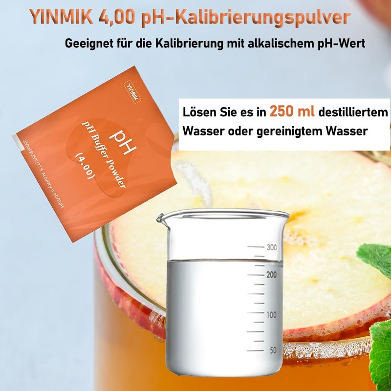 YINMIK pH meter buffer solution powder, pH test meter for