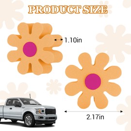 Hbxdeco Daisy Car Antenna Topper, Cute Daisy Flower EVA Antenna Ball for Vehicles, Funny Automotive Roof Toppers Decoration, Lovely Aerial Ball Mirror Dangler Car Accessories for Women Men (Orange)