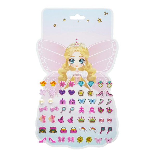 30 Pairs Stick On Earrings - Little Girls Sticker Earrings