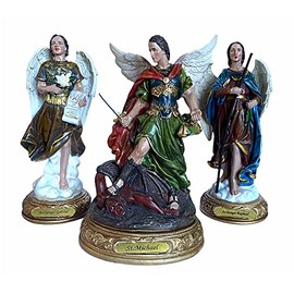 Gigi's Classy Kids 8 Inch 3 Pc Set Archangels St Michael St Raphael St Gabriel Statues Figurines