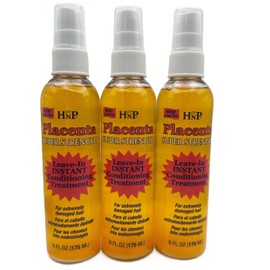 Hask Placenta Leave-In Conditioning Treatment Super Strength 6 Ounce (175ml) (3 Pack)