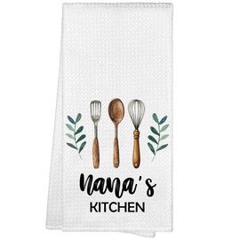 WAITPI Nana's Kitchen Towels, Nana Grandma Christmas Birthday Gifts Hand Towels for Nana Grandma from Grandkids, Rustic Farmhouse Decorative Tea Dish Towels for Room Mother's Day Decor 16x24 in