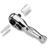 DURATECH 1/4-Inch Stubby Ratchet Wrench, Socket&Bit Driver, 72-Tooth, Chrome Alloy