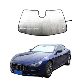 Car Windshield Sun Shade for Maserati Levante Ghibli Quattroporte 2016-2024 Car Foldable UV Ray Reflector Auto Front Window Glass Sun Shade, UV Rays Sun Visor Protector (for Ghibli 2017-2024)