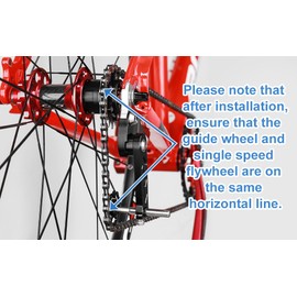 MUQZI Bicycle Chain Tensioner Single Speed Aluminium Alloy Adjustable Bicycle Chain Guide Tensioner for MTB Road Bike Cycling, Red