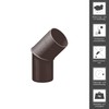 INEFA Rain Pipe Elbow 45 Degrees for Downpipe, PVC DN