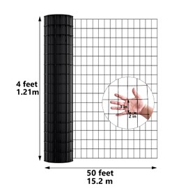 Thealyn Garden Wire Mesh Fence 4ft x 50ft Mesh Size 2-Inch x 3-Inch Welded Wire Fencing Chicken Coop Wire Poultry Netting for Garden Fencing, Poultry Fencing, Animal Barrier Fencing, Border Fencing
