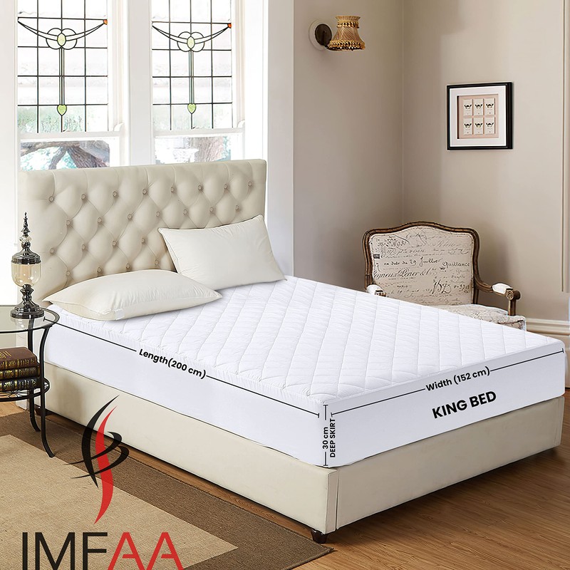IMFAA Quilted King Mattress Protector - 30 Cm Deep Stretch