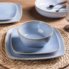 AmorArc Ceramic Dinnerware Sets for 4, 12 Pieces Square Handpainted
