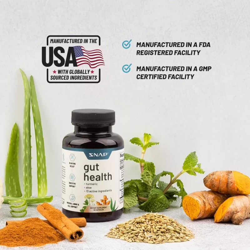 Gut Health Supplements - Digestive Enzymes, Bloating Relief (60 Capsules)