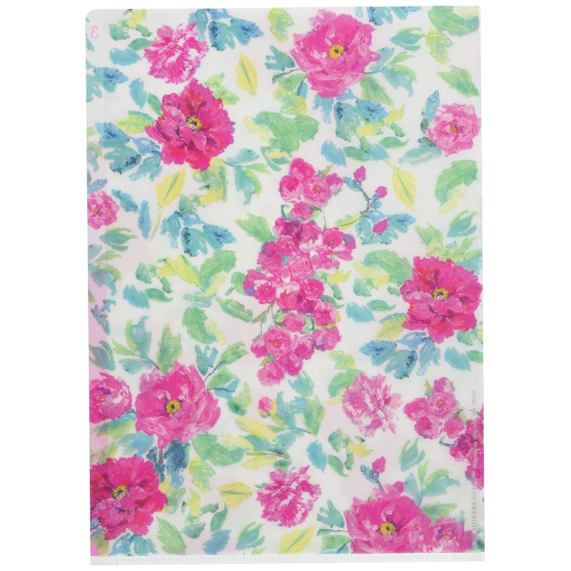 GreetingLife FA4-130-DG 3-Pocket File, A4 Size, Pink, Designer's Guild